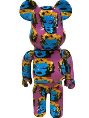 Medicom Toy Be@rbrick Andy Warhol Marilyn Monroe Art Toy Pink Designer Authentic